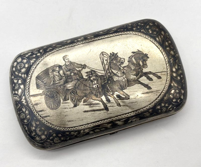 Russian Silver Niello Cigratte Case