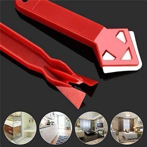 Negative Angle Caulk Removal Tool Set - Glass Scraper and Shovel, 2pcs