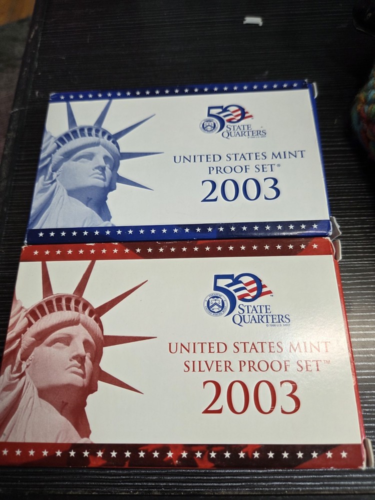 2003 US Mint SILVER PROOF SET 10 Coins & 2003 CLAD PROOF MINT Set