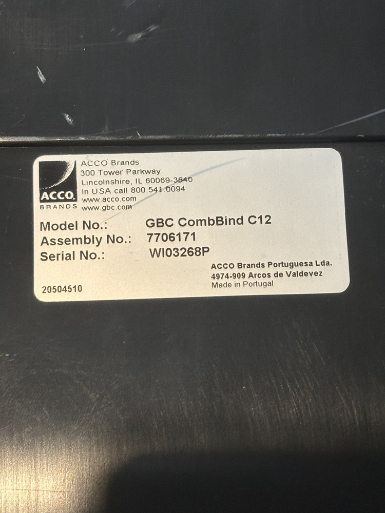 GBC CombBind C12 Binding Machine with Comb Spines, MPN 7706171