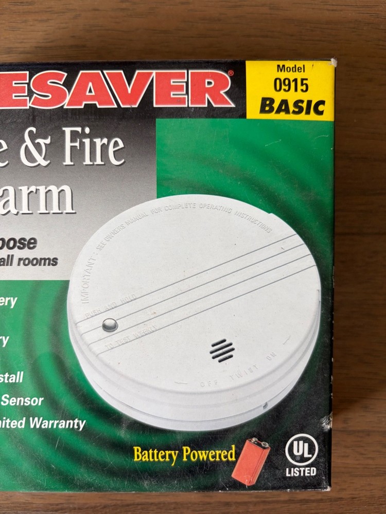 Kidde Lifesaver Smoke/Fire Alarm Model #0915 Basic Battery Powered