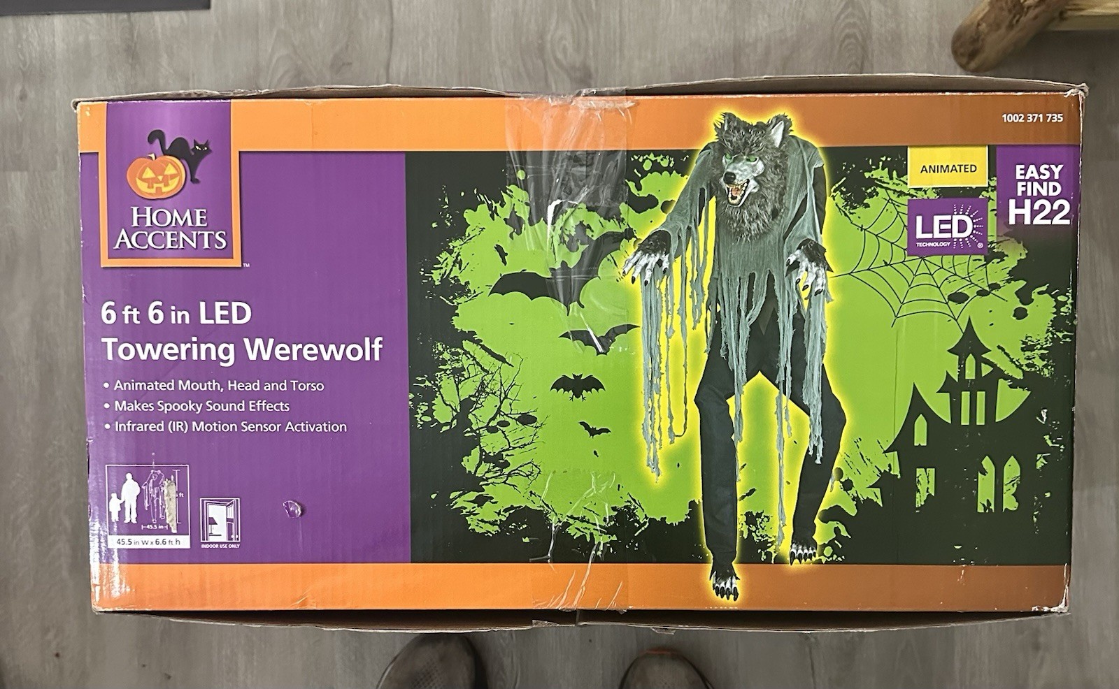 Home Accents 6’6” LED Towering Werewolf Halloween Horror Home Depot New Open Box