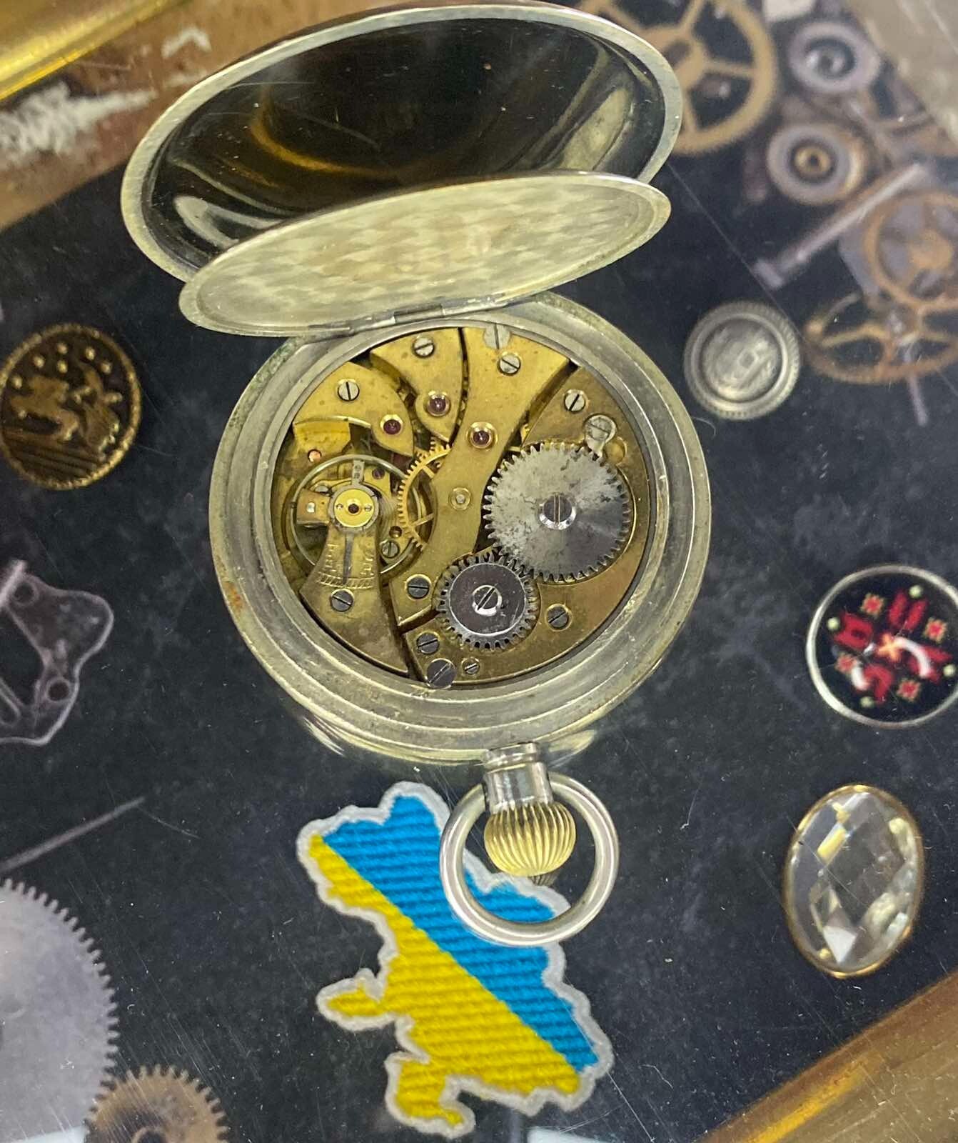 Antique Pocket Watch Mechanical Swiss Ottoman Military Chain Open Face Rare 19th