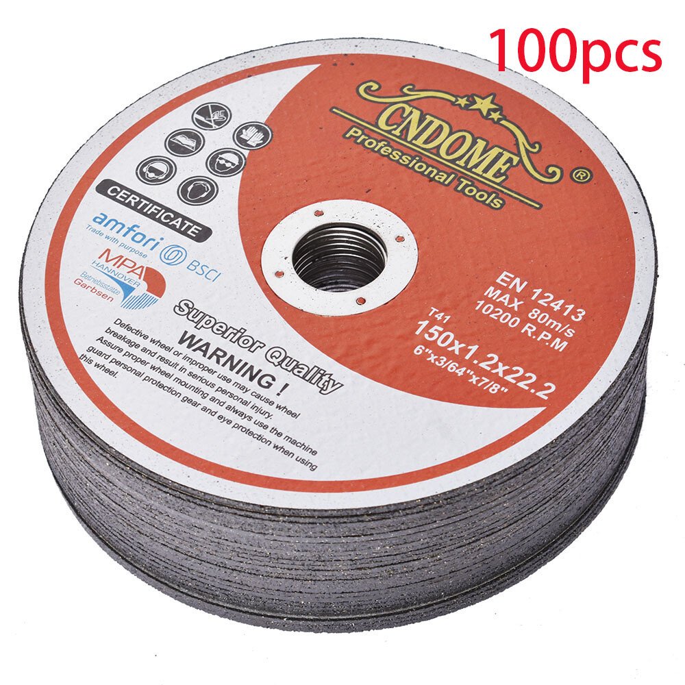 100Pcs 6"x.045"x7/8" Cut-off Wheel - Metal & Stainless Steel Cutting Discs