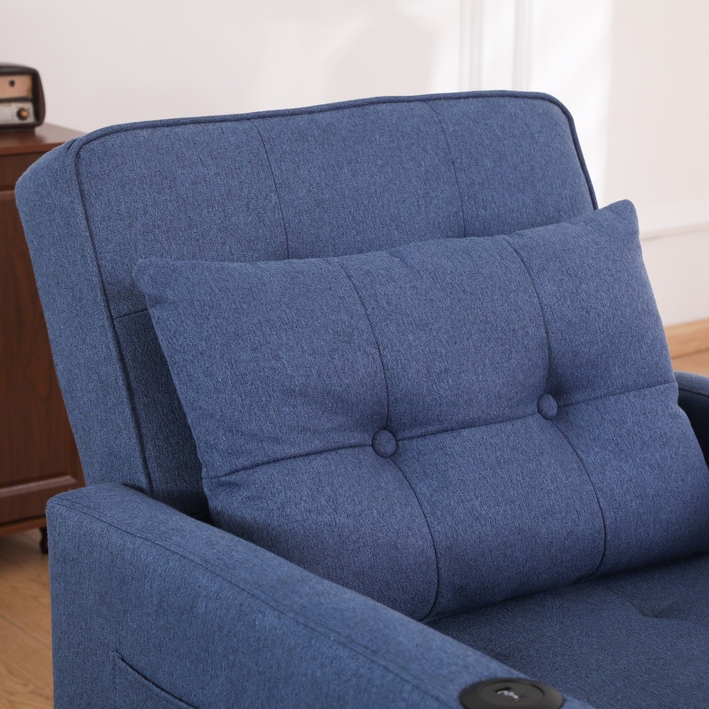 Convertible 3in1 Sleeper Sofa Bed Single Folding Pull Out Bed with USB Ports