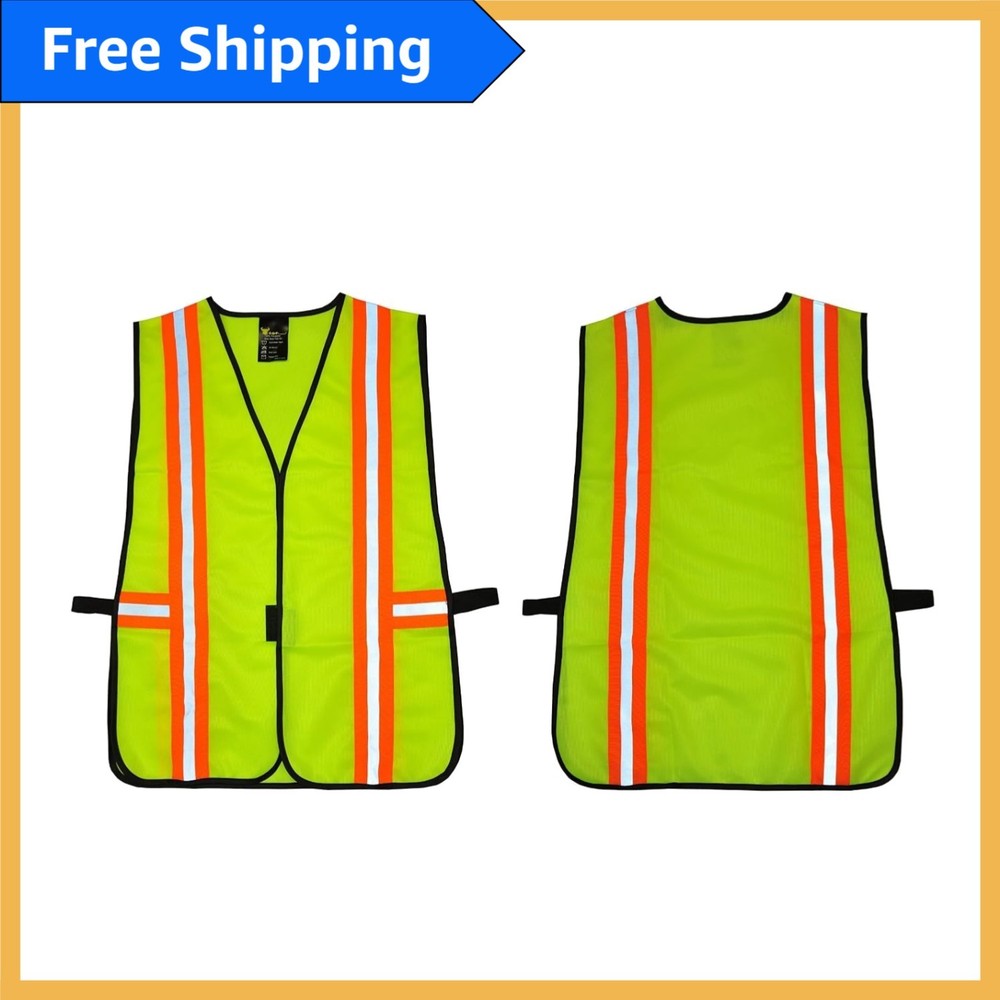 High Visibility Reflective Safety Vest with Multi-Function Pockets ANSI Class 2