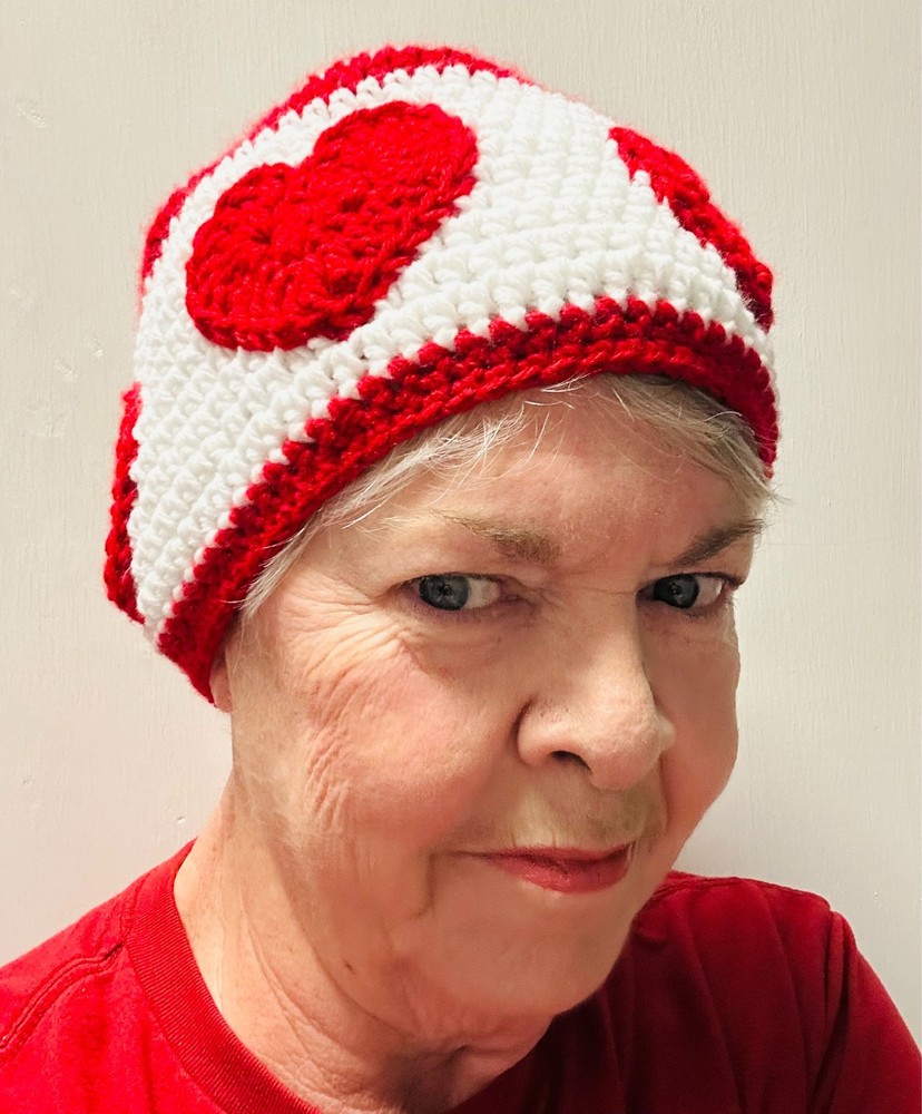 Crocheted Valentine Hat Set
