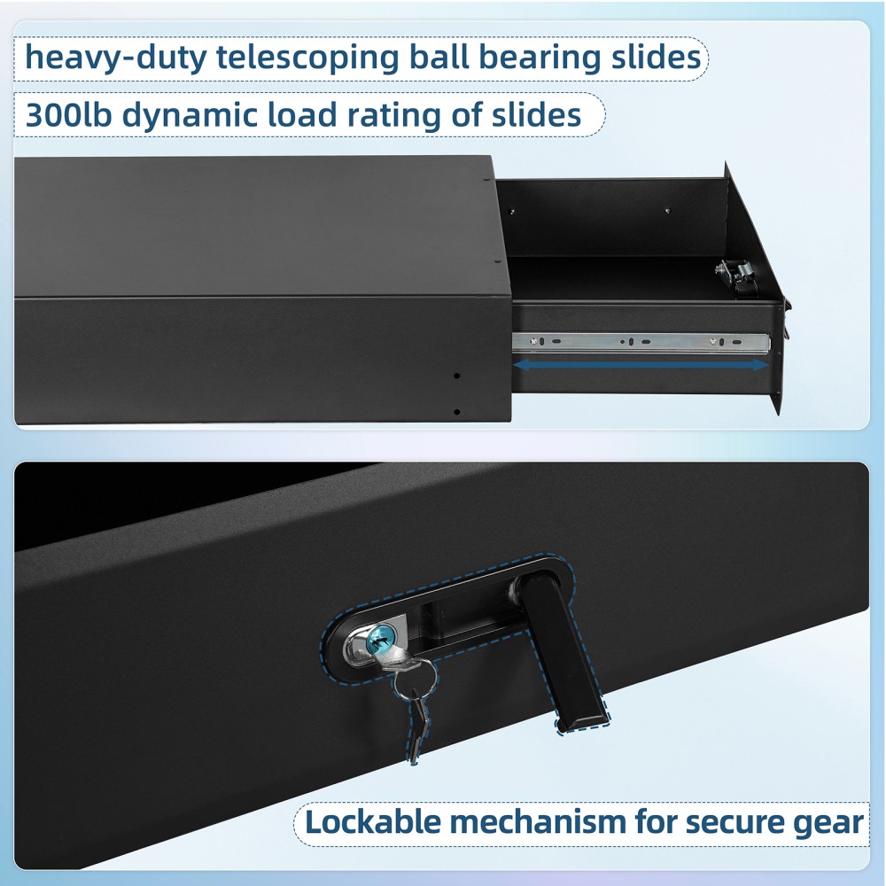 Cargo Drawer & Fridge Slide Mount for 15-25 Jeep Wrangler JK JL Ford Bronco 4-Dr