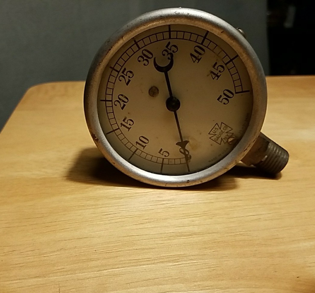 Vintage U.S. Gauge Co. NY 0-50 Pressure USA 25AD-2430