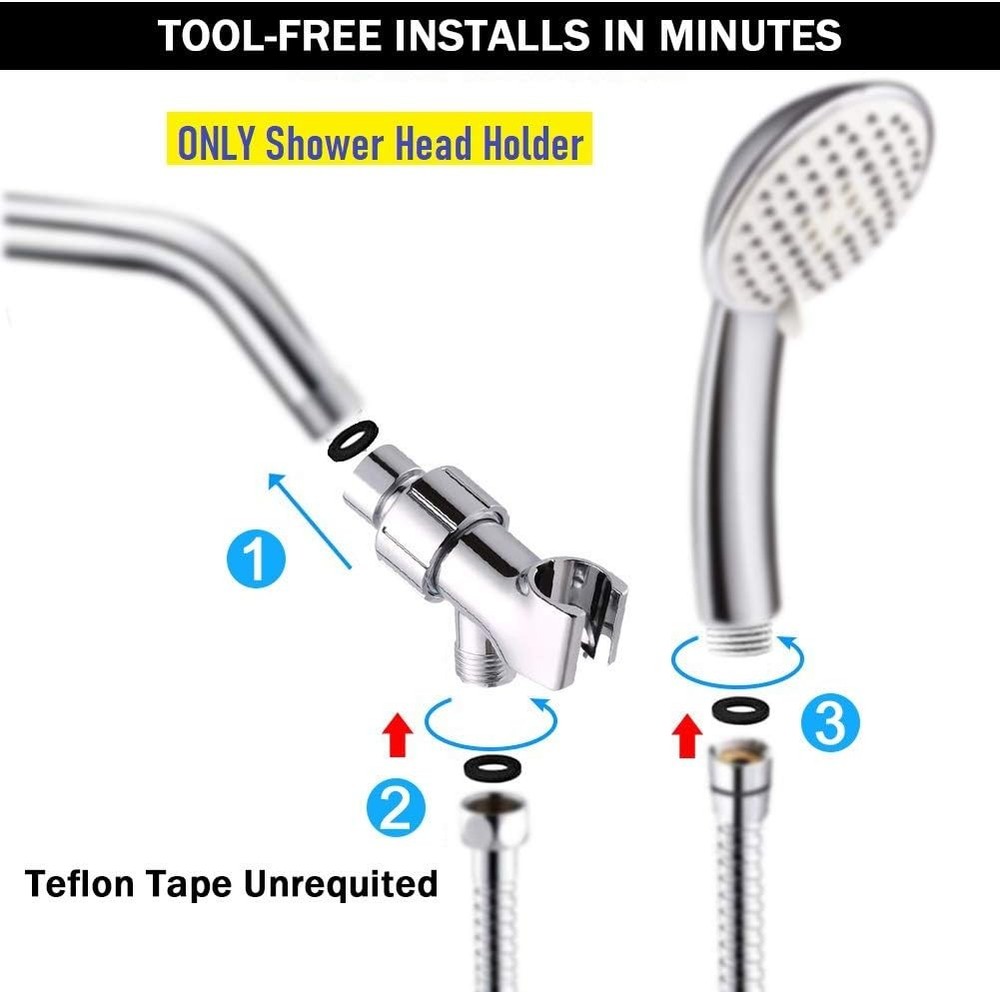 Adjustable Shower Head Holder Universal Handheld Wall Mount Bathroom Bracket