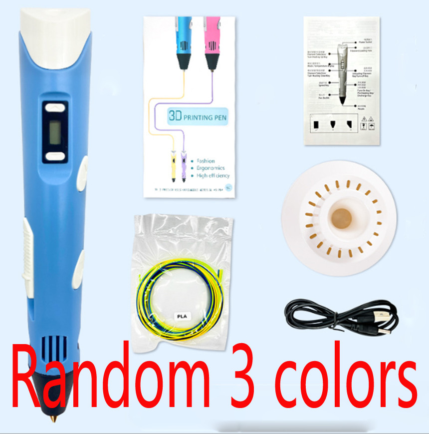3D Printing Pen Set 3D Drawing Pen with Led Display 3 Color Filament Kid Gift