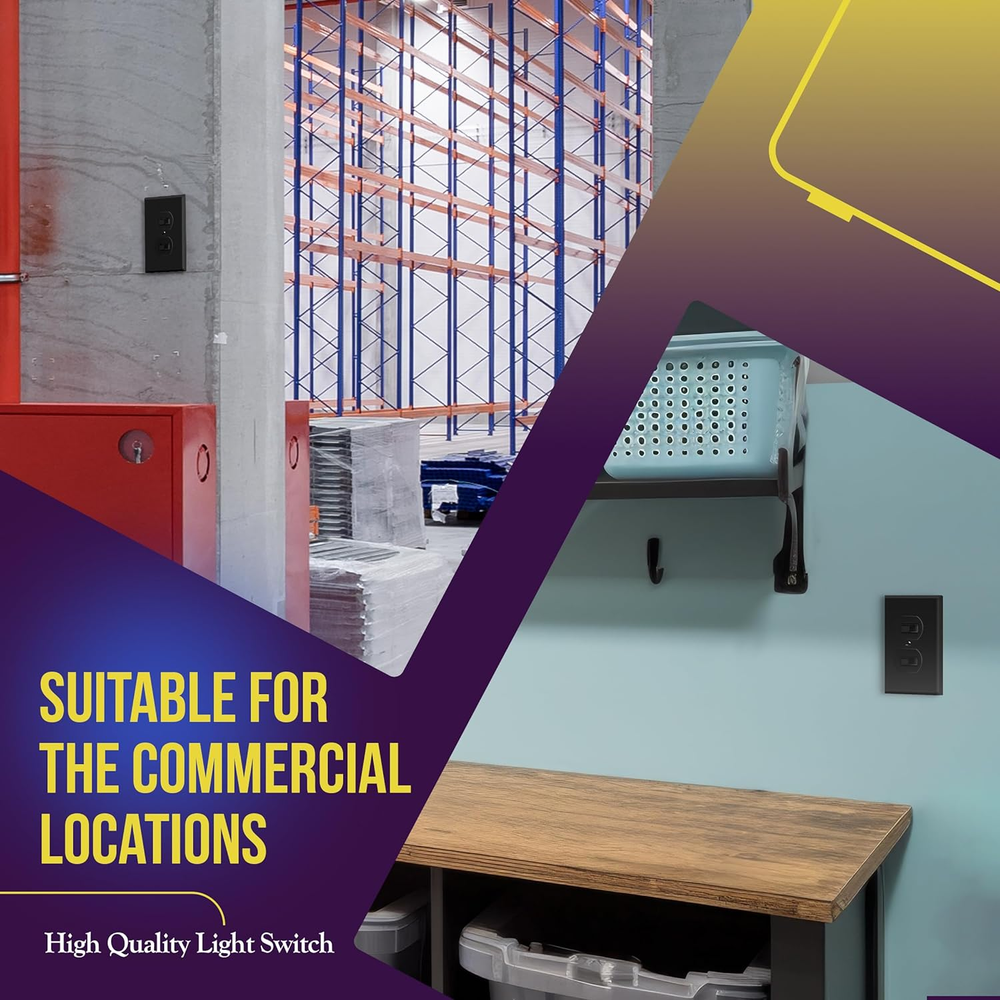 Duplex Double Toggle Light Switch, Single Pole, Side Wiring, Copper Wire Only, G