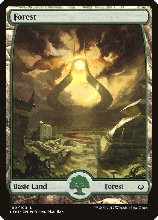 20 Basic Land - FULL ART - Forest #189 - Hour of Devastation - Magic MTG FTG