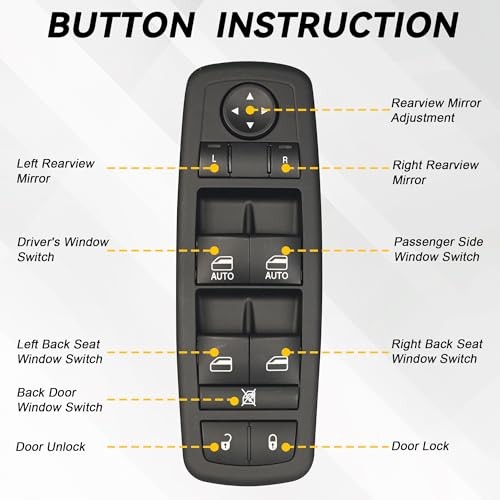 Driver Side Master Power Window Switch 9 Pins + 3Pins Compatible with 2009