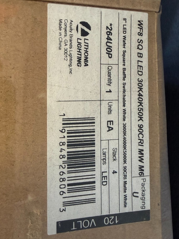 Lithonia Lighting WF8 Square Baffle 8" Wafer-Thin LED Downlight