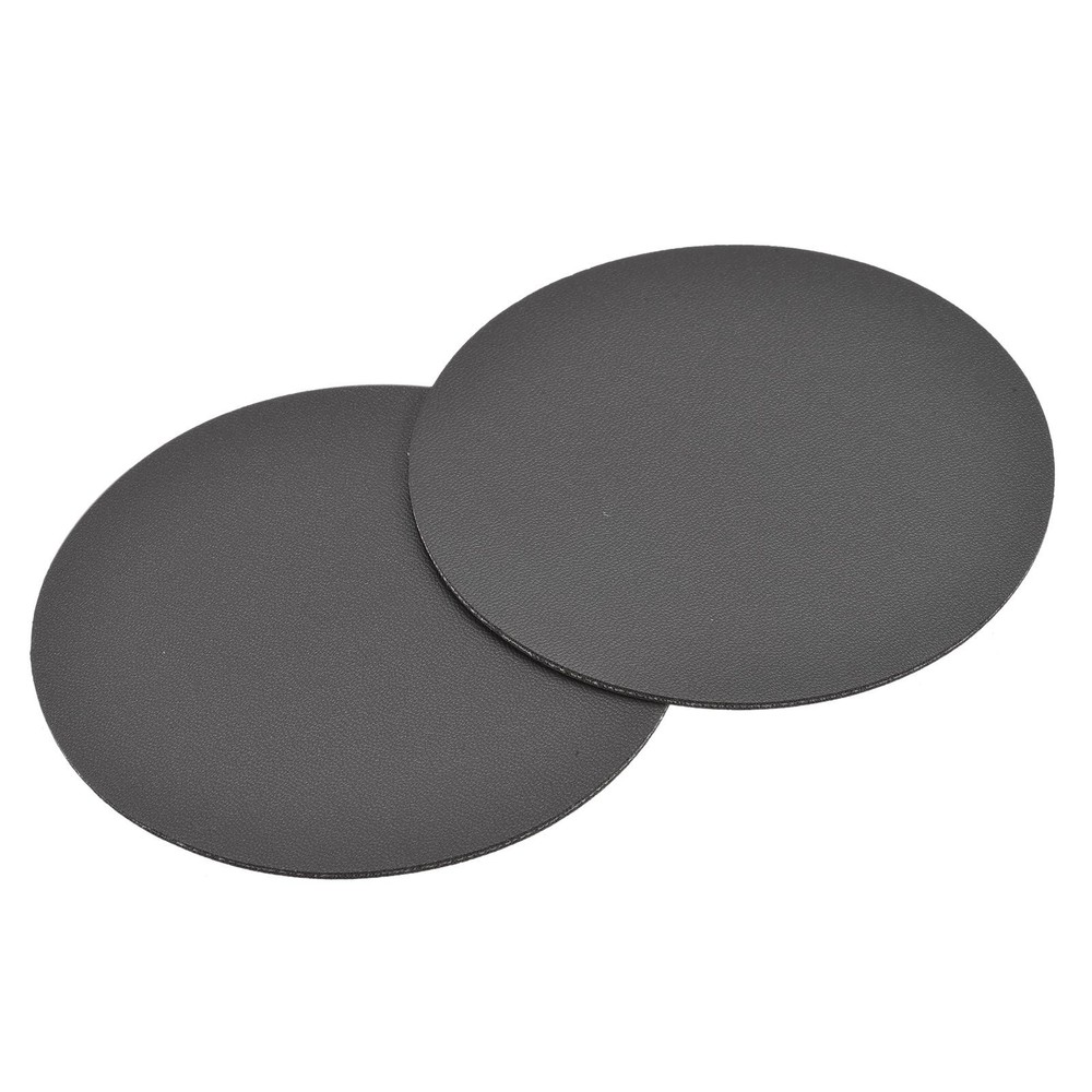 102mm(4.02") Round Coasters PU Cup Mat Pad for Tableware Gray 2pcs