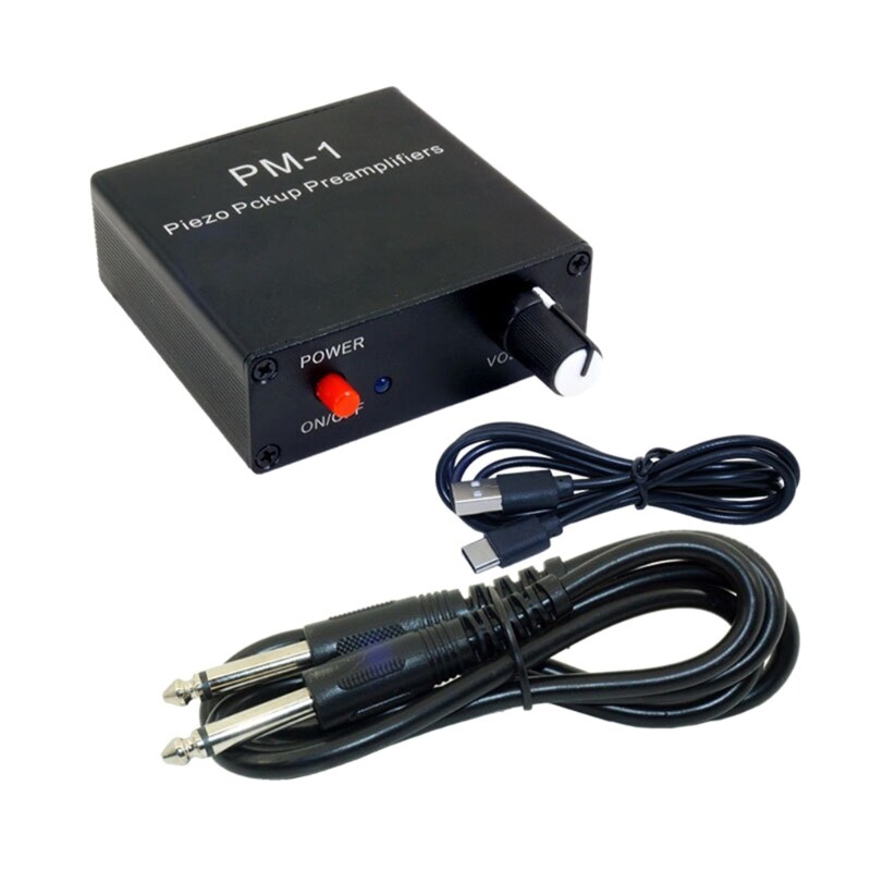 Piezo Pickup Preamplifier Adjustable Sound Amplifier Box for 6.35mm Input