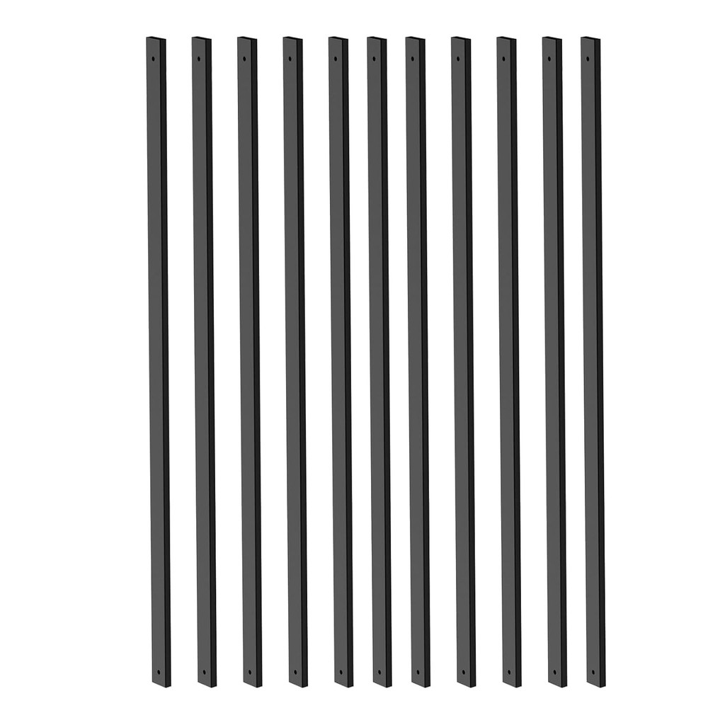 61 Pack 32.25” Deck Balusters,Thicker Black Hollow Rectangle Metal Baluste