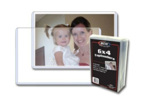 250 BCW 6 x 4 Hard Plastic Postcard / Photo Topload Holders 6x4 rigid protectors