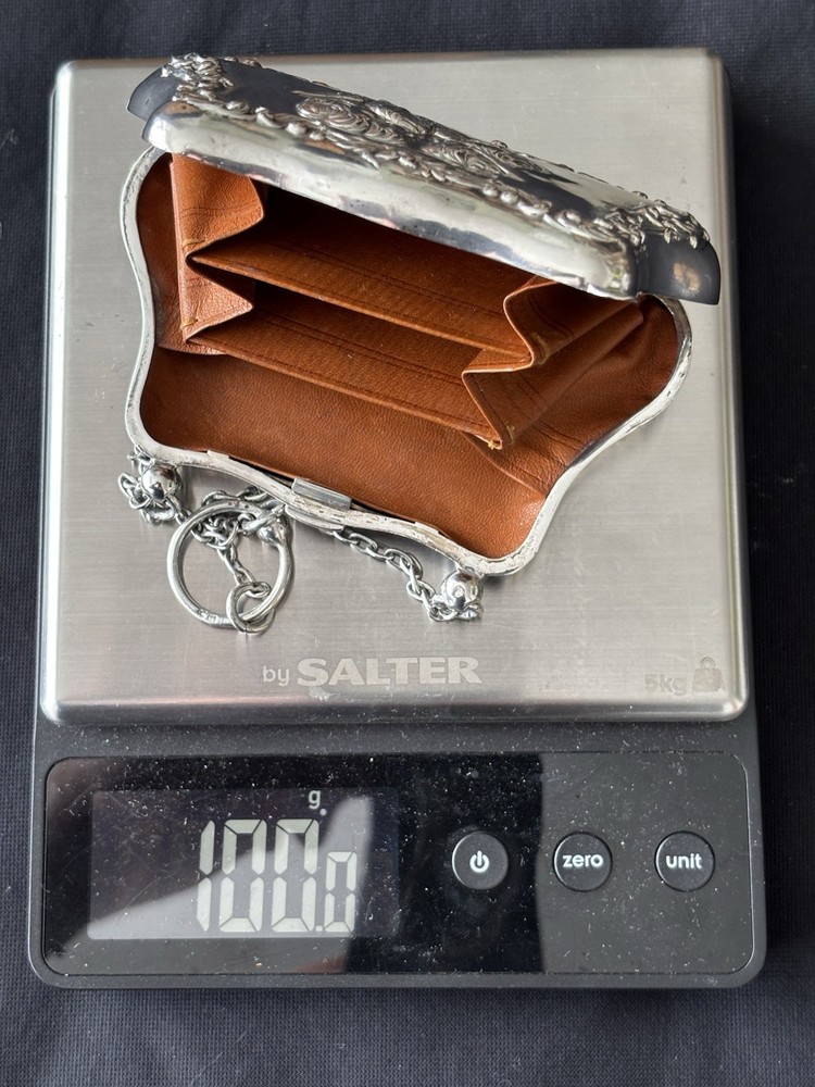 Reynolds Angels Solid Silver Purse, Henry Matthews 1904.