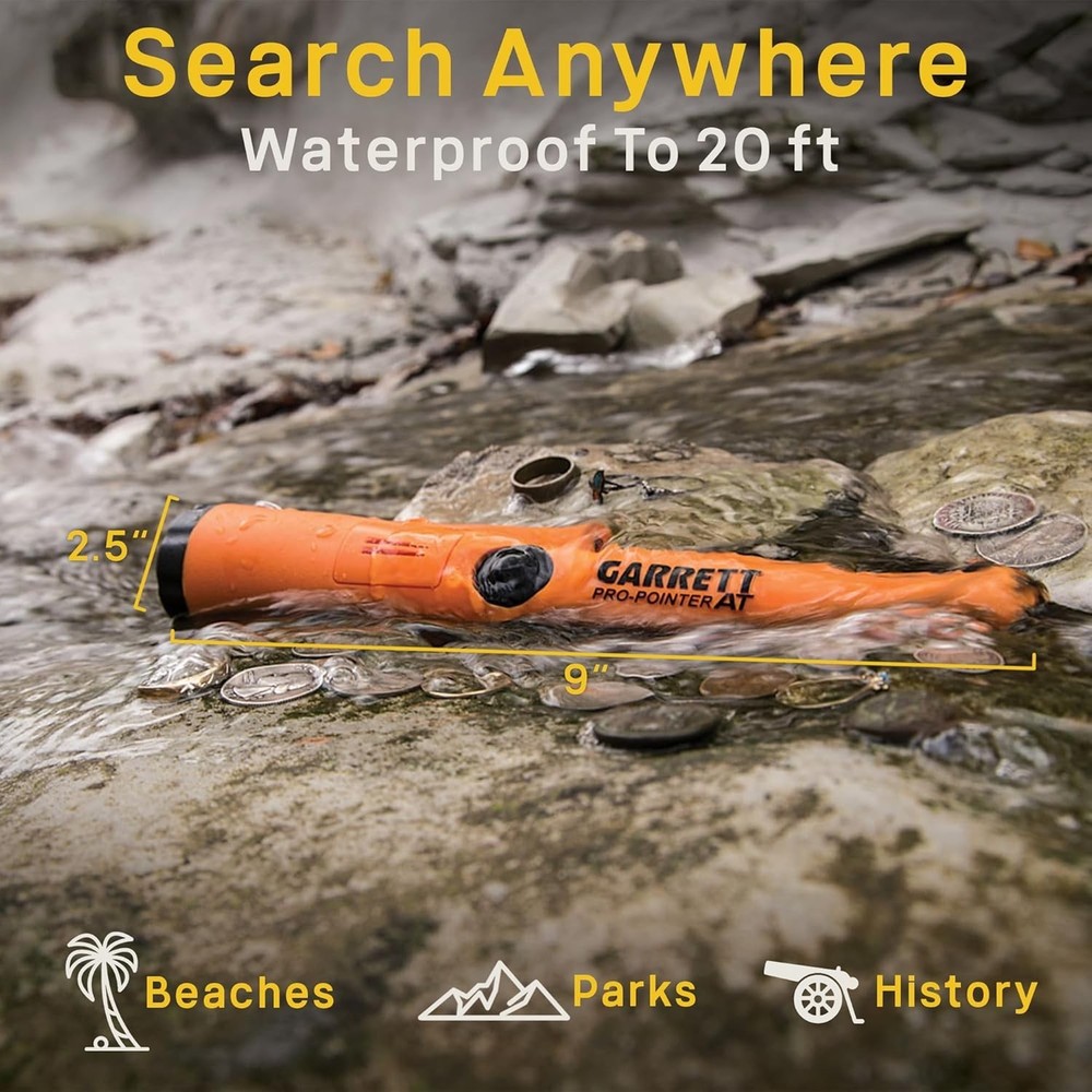 Garrett Pro-Pointer AT Waterproof Metal Detector Pinpointer 20ft Orange