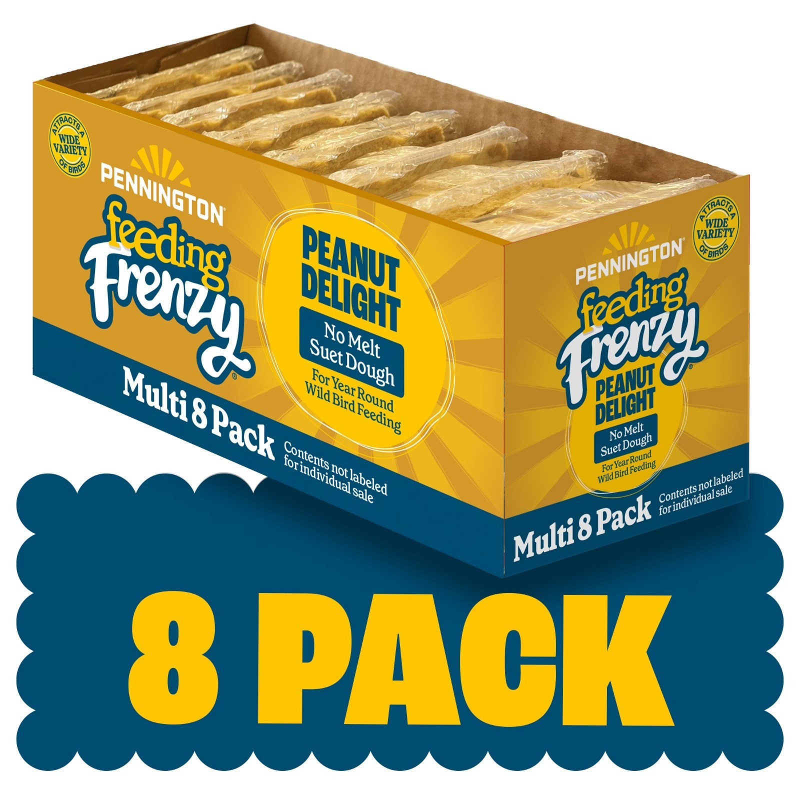 Peanut Delight Suet, 11.75 oz. Cake, Wild Bird Food, 8 Count each, 2 Pack