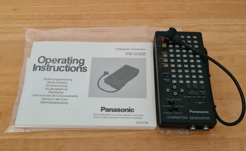 Panasonic Charactor Generator Model VW-CG2E. Includes Instruction Manual.