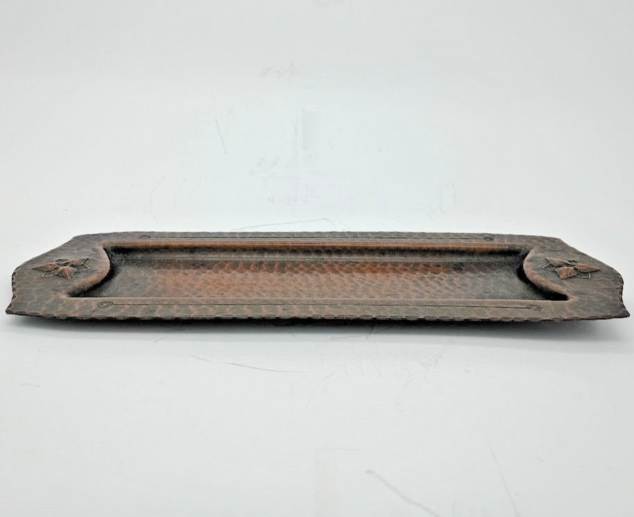 Copper hand hammered pen tray likely Roycraft