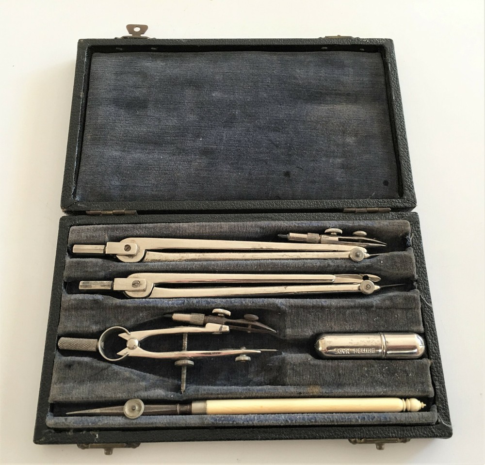Vintage Cased Set of Engineering / Drawing Instruments