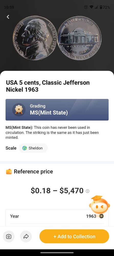 1963 Jefferson Nickel Proof-Like MS