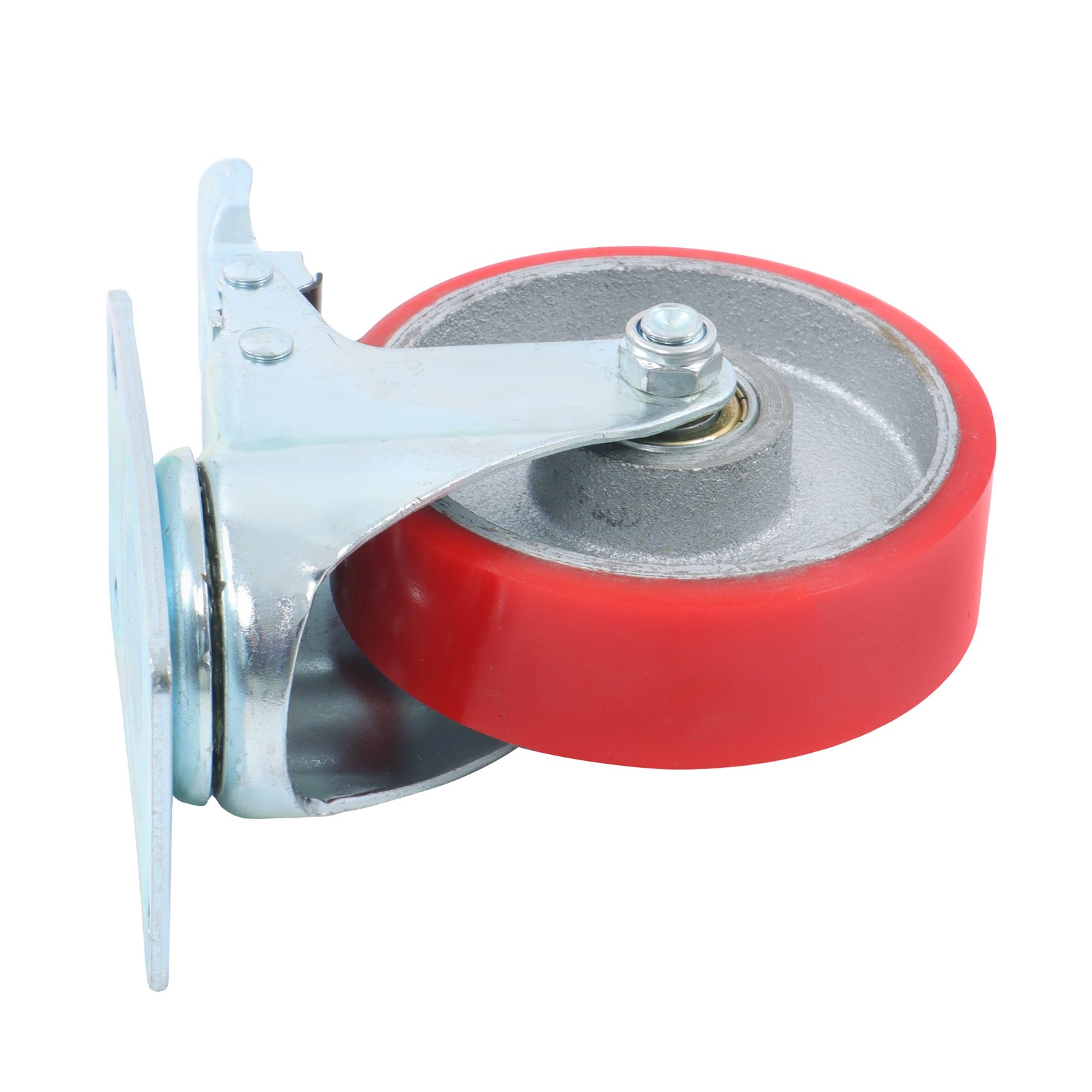 4 Pack 4 Inch Polyurethane Heavy Duty Swivel Caster Wheels With Brake Galvanized