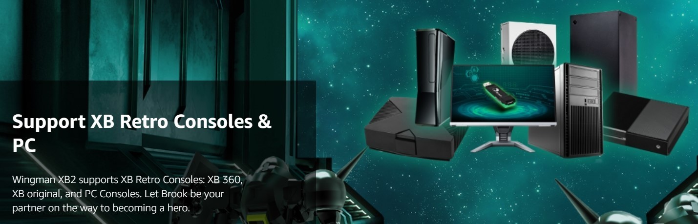 Brook Wingman XB 2 Converter for XB Retro Consoles, PC, 135+ controllers Ver2026