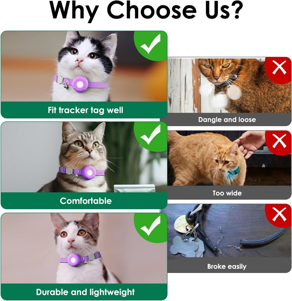 Cat Tracker,Mini GPS Tracker for Cats,No Monthly Fee Smart Pet Activity Tracker,