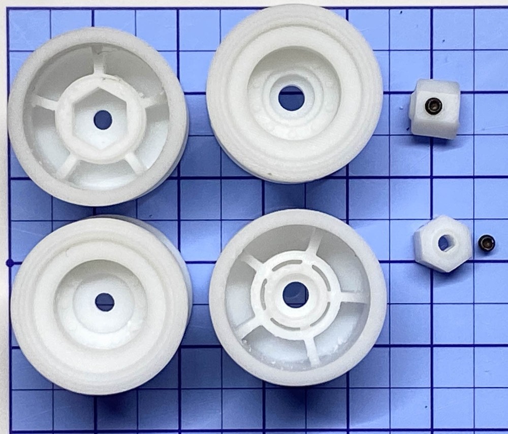 Custom Losi Micro Raminator Wheels and Hex Kit - White
