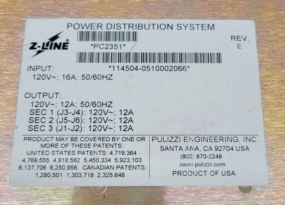 Z-line PC2351 Power Distribution System / NO CAPLE