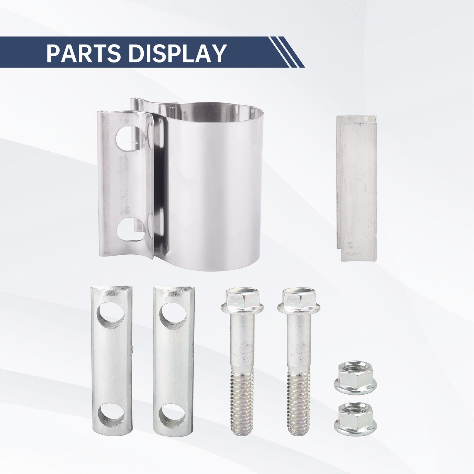 2pcs 3" Stainless Steel Butt Joint Exhaust Band Clamp for Catback Muffler Pipe