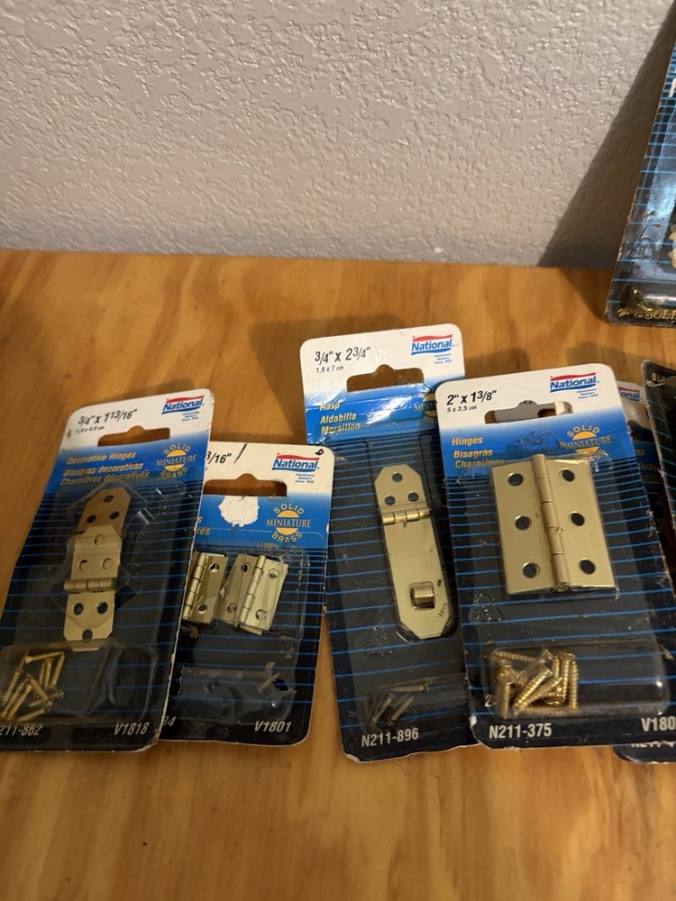 Lot Of 20 Small Solid Brass Hinges