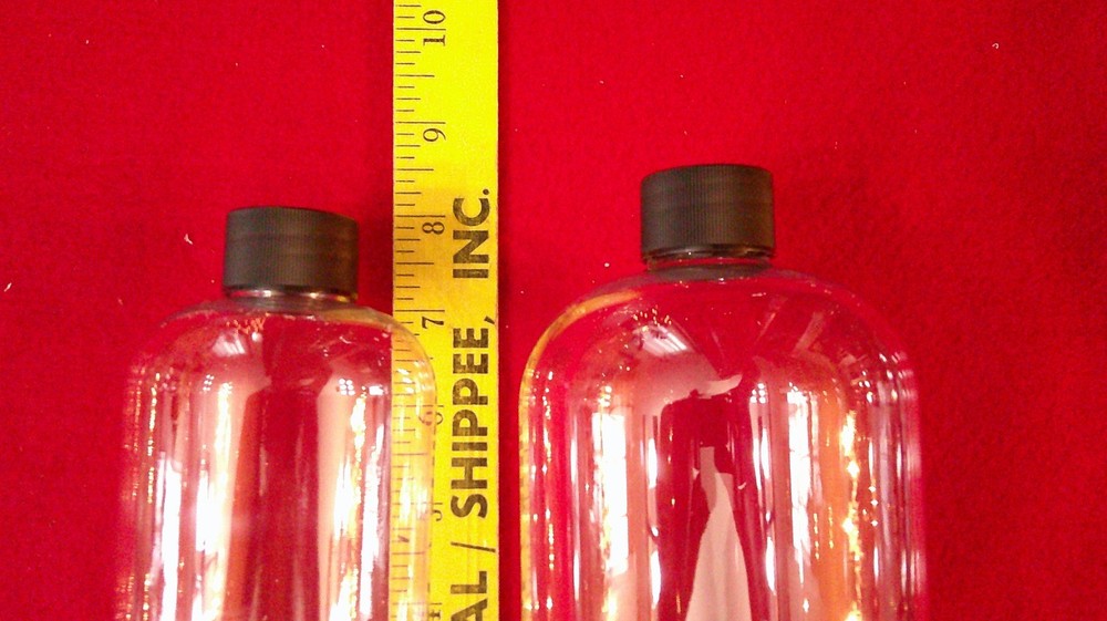 MEC RELOADING PRESS REPLACEMENT POWDER / SHOT BOTTLE SET CLEAR W/ PLUG & LID