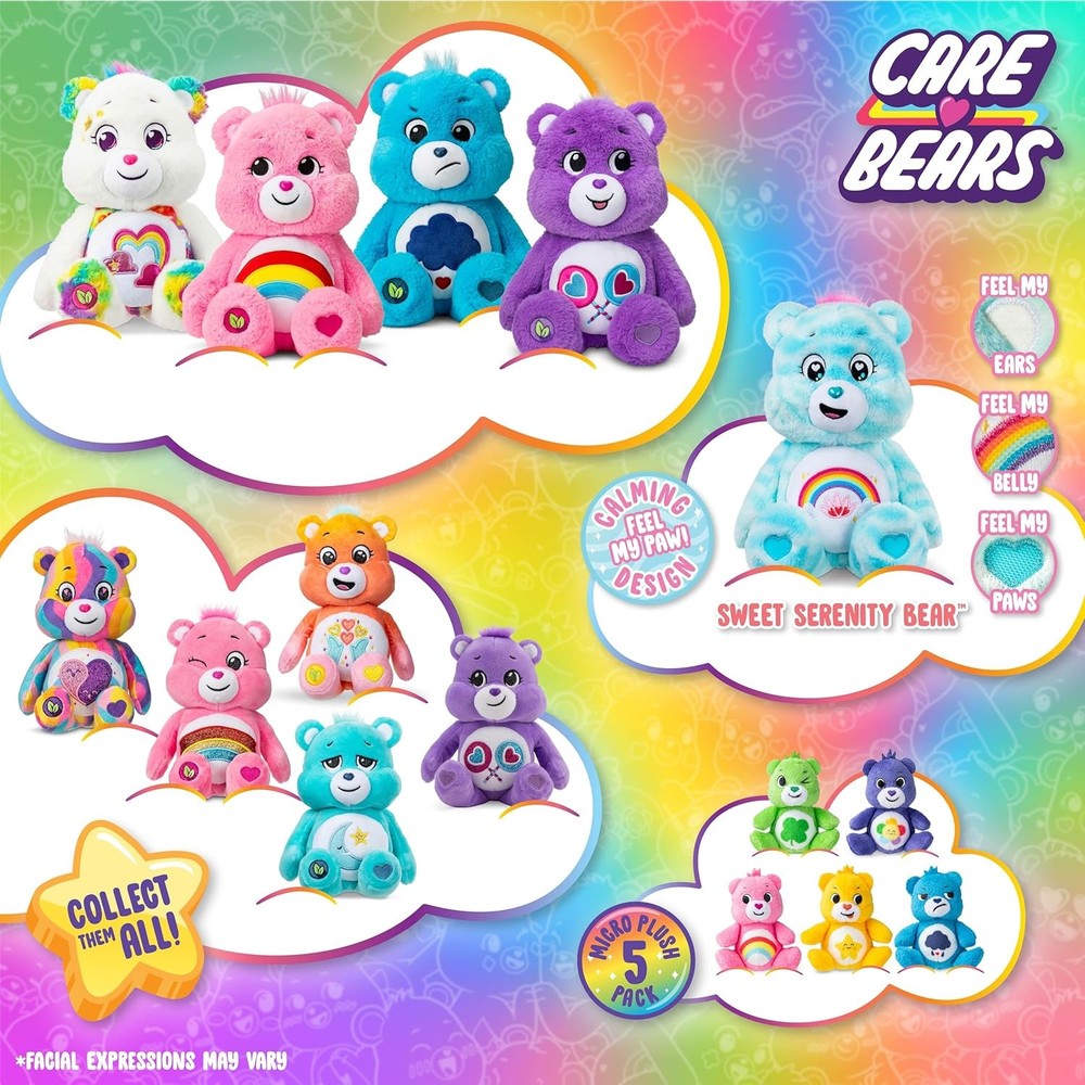 Care Bears 14" Rock Theme Grumpy Bear Medium Size Plush Soft, Huggable Plushie