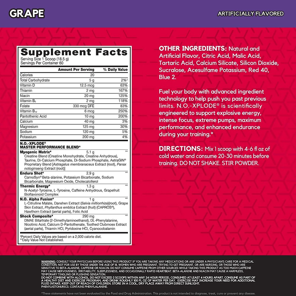BSN NO XPLODE 3.3B GRAPE 2.45LB