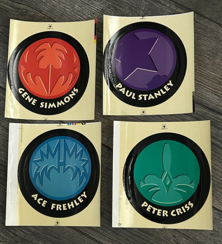 KISS STICKER Psycho Circus Make-Up Icons Set Ajax Garcia UNUSED Vintage Kiss