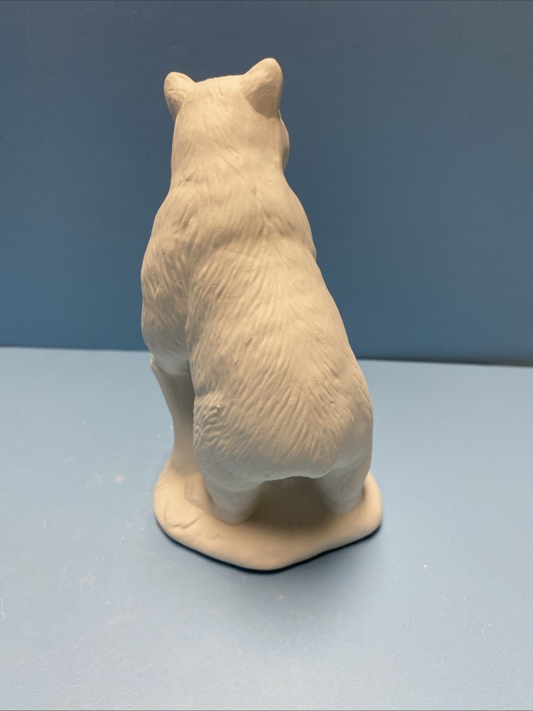 Ceramic Bisque Standing Bear With Tree Stump Ready To Paint