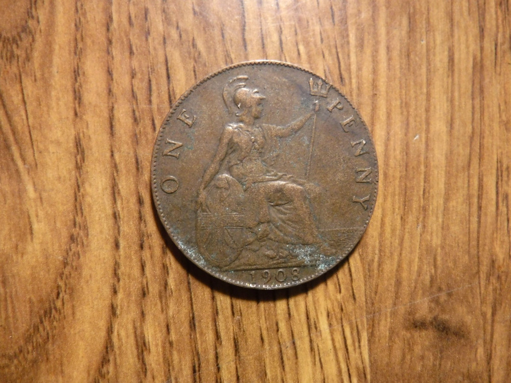 GREAT BRITAIN PENNY 1908 COIN (906)
