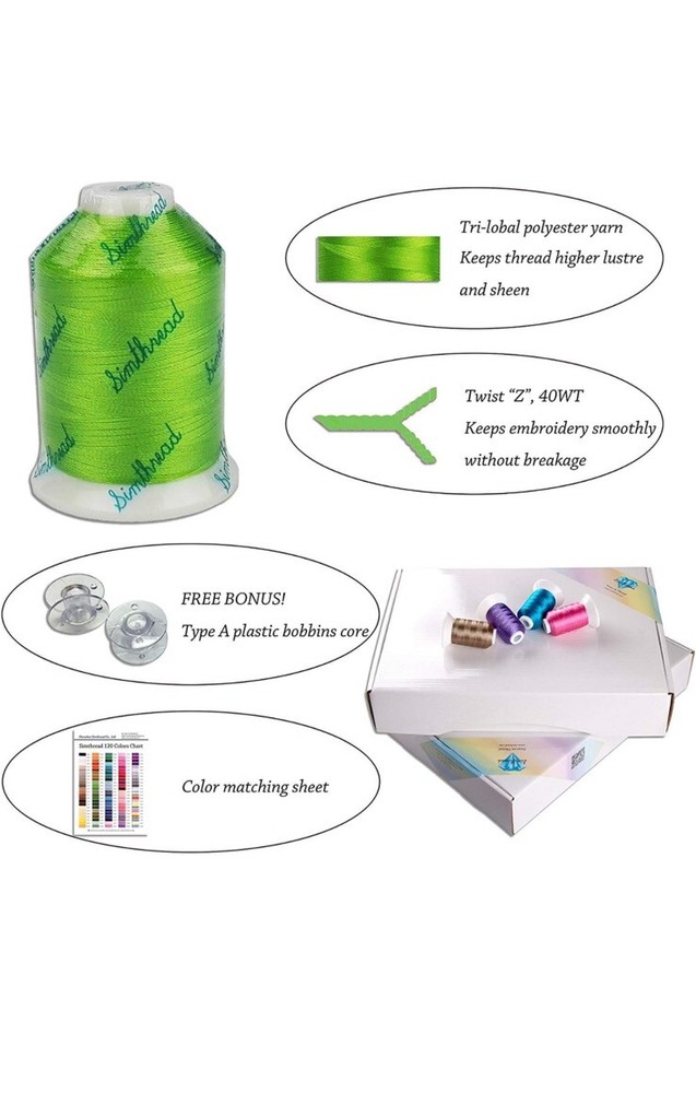 Simthread 120 Madeira Colors Polyester Machine Embroidery Thread Kit 550Y(500...
