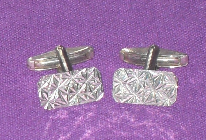 VINTAGE RETRO 1960/70s STYLISH SOLID STERLING SILVER CUFFLINKS