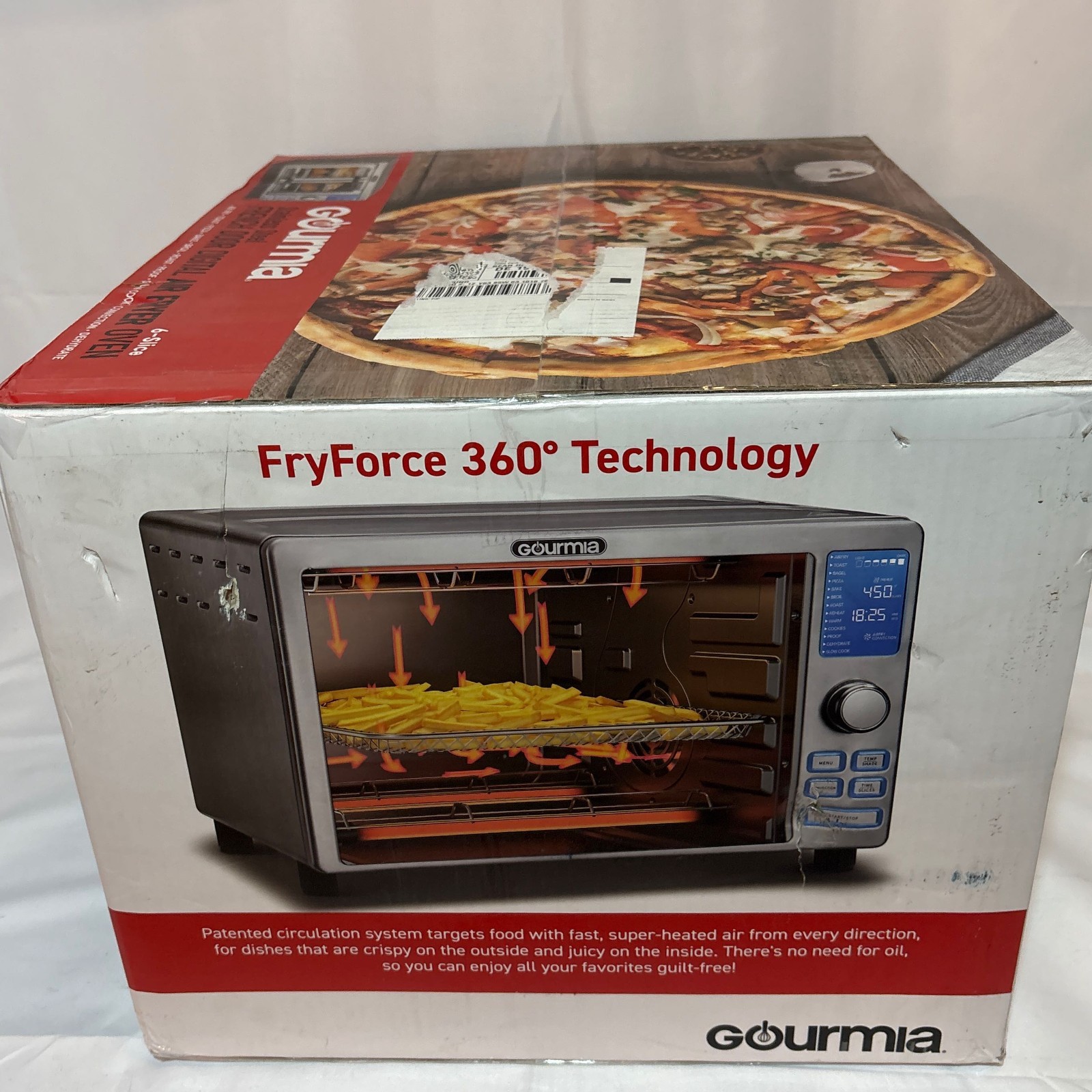 Gourmia GTF7520 Stainless Steel French Door Air Fryer Oven, 24L 6-Slice