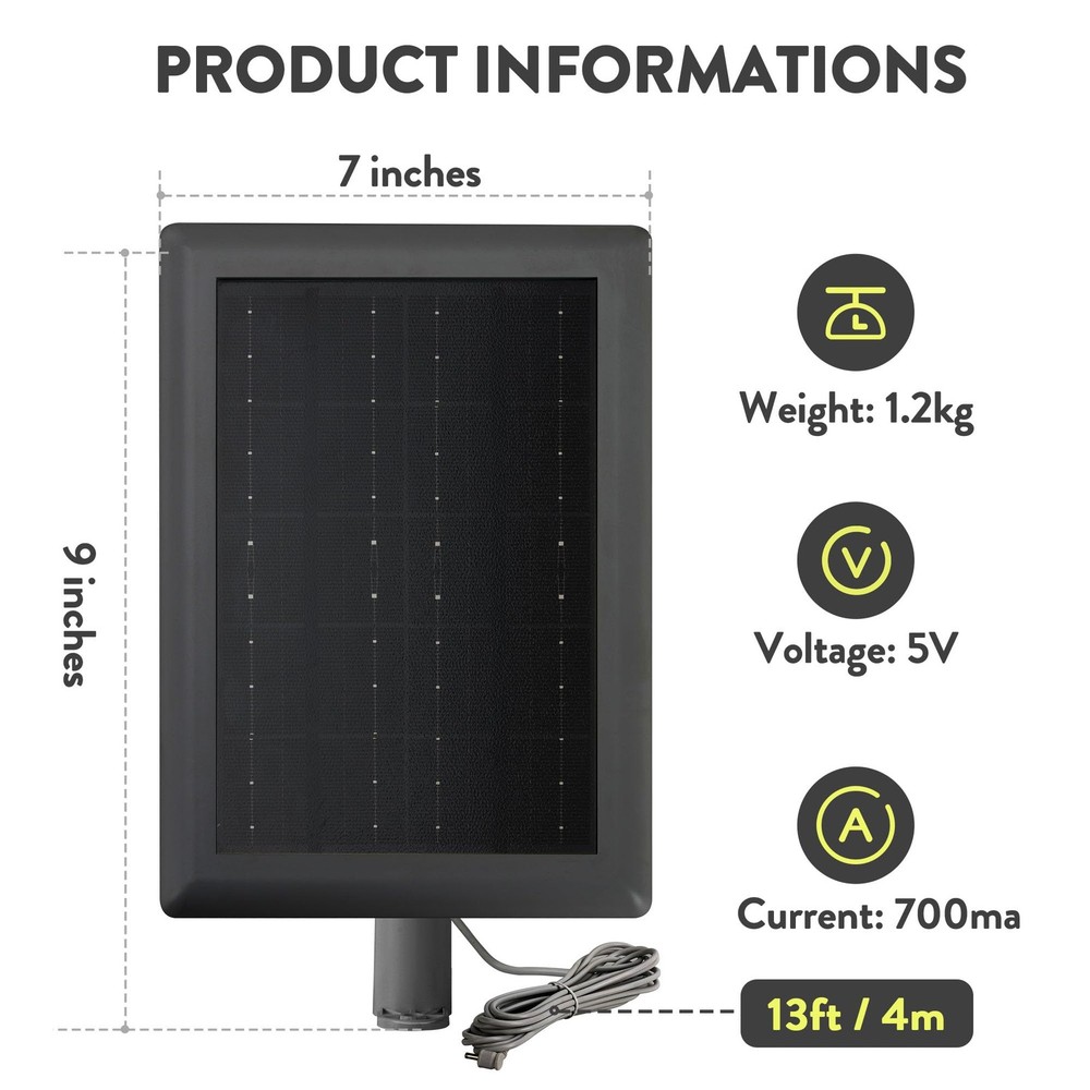 Ring Solar Panel(2nd Generation), 5W 5W---2 Pack Black(8.7inch)