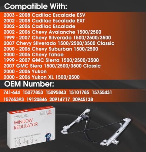 Front Driver Side Power Window Regulator with Motor Replacement for Front Left