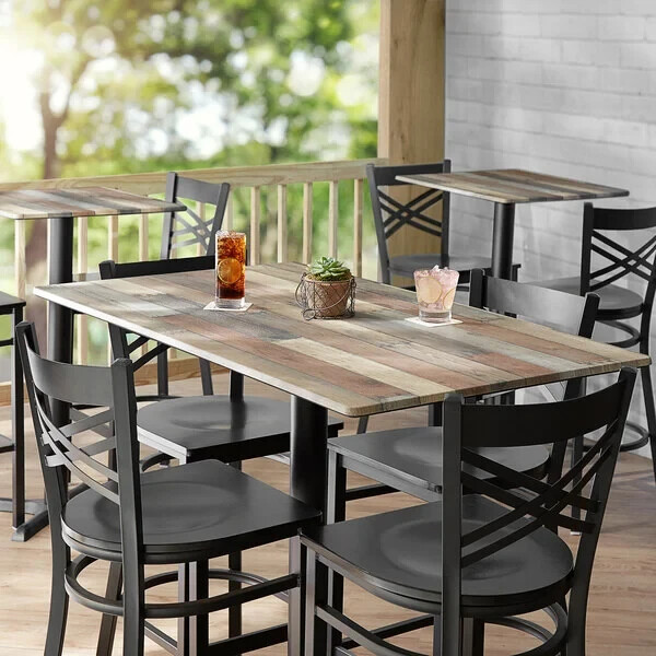 28" x 48" Rectangular All-Weather Restaurant Table Top with Mixed Laminate Top