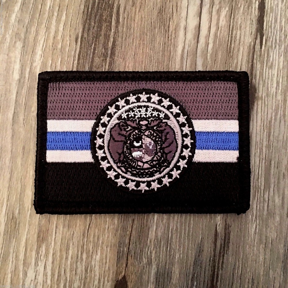 Subdued Thin Blue Line Missouri State Flag Patch, Law Enforcement
